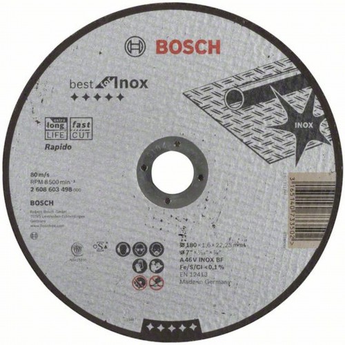 BOSCH Best for Inox - Rapido Tarcza tnąca prosta 180 x 22,23mm 2608603498