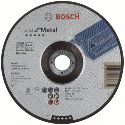BOSCH Best for Metal - Rapido Tarcza tnąca wygięta 180 x 22,23mm 2608603521
