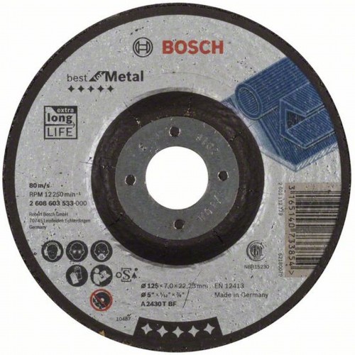 BOSCH Best for Metal Tarcza ścierna wygięta 125 x 22,23mm 2608603533