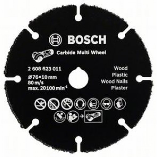 BOSCH Carbide Multi Wheel Tarcza tnąca z węglików spiekanych 76 mm, 10mm, 1mm, 2608623011