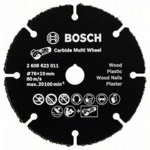 BOSCH Carbide Multi Wheel Tarcza tnąca z węglików spiekanych 76 mm, 10mm, 1mm, 2608623011