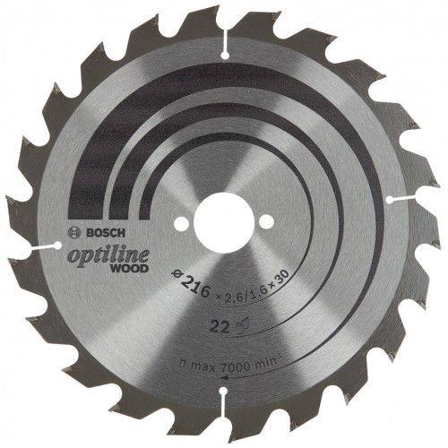 BOSCH Tarcza Optiline Wood, 216 × 2,6 / 1,6 × 30 T22 2608838410