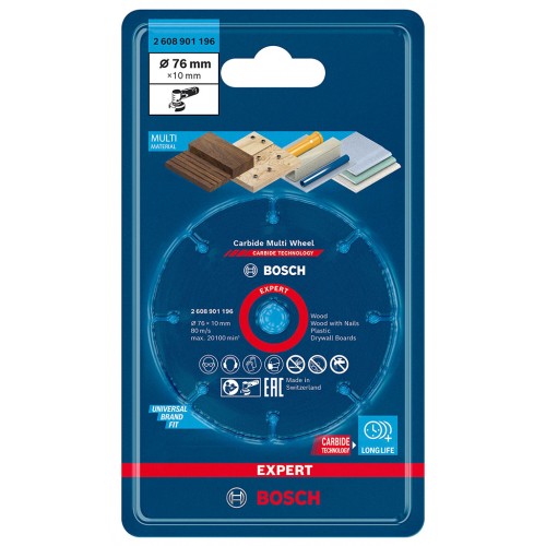 BOSCH Tarcze tnące EXPERT Carbide Multi Wheel 76 mm, 10 mm 2608901196