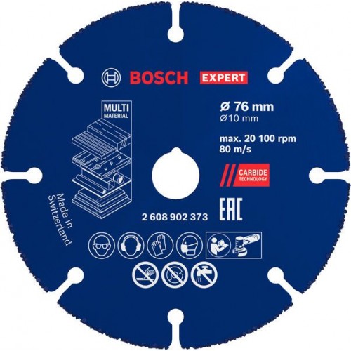 BOSCH EXPERT Carbide Multi Wheel Węglikowa tarcza tnąca 76 mm, 10 mm 2608902373 BOSCH EXPERT Carbide Multi Wheel Węglikowa tarcza tnąca 76 mm, 10 mm 2608902373