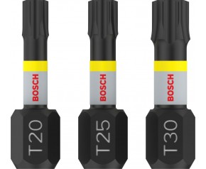 BOSCH Bit PRO T Impact, T20 × 25, T25 × 25, T30 × 25 mm, 3 szt. 2608522479