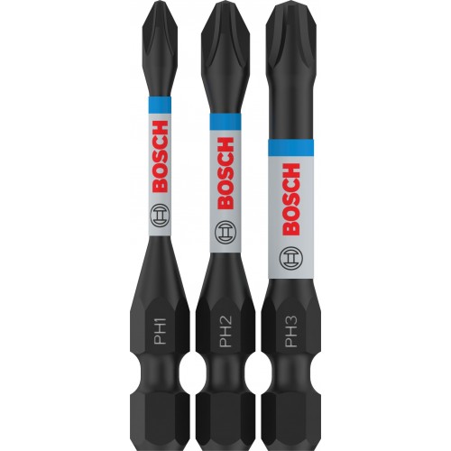 BOSCH Bit PRO PH Impact, PH1 × 55, PH2 × 55, PH3 × 55 mm, 3 szt. 2608522491