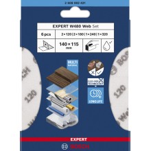 BOSCH Zestaw arkuszy do szlifowania ręcznego EXPERT W480 Web 1/4, 6 szt. 2608902431
