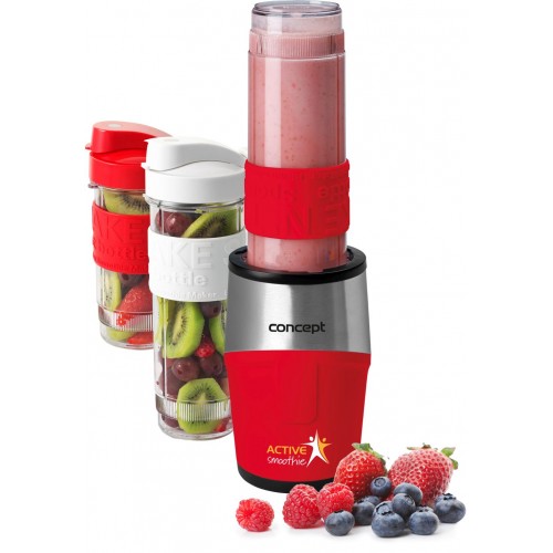 CONCEPT SM3386 SMOOTHIE MAKER Active 500W, 2 x 570ml + 400ml, czerwony sm3386