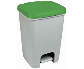 CURVER ESSENTIALS 20L Kosz na śmieci z pedałem, szary/zielony 00759-386