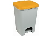 CURVER ESSENTIALS 20L Kosz na śmieci z pedałem, szary/żółty 00759-N04