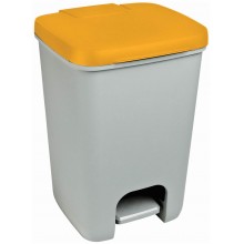 CURVER ESSENTIALS 20L Kosz na śmieci z pedałem, szary/żółty 00759-N04