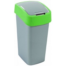 CURVER FLIP BIN 45L Kosz na śmieci 65,3 x 29,4 x 37,6 cm srebrny/zielony 02172-P80