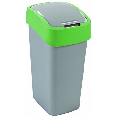 CURVER FLIP BIN 45L Kosz na śmieci 65,3 x 29,4 x 37,6 cm srebrny/zielony 02172-P80