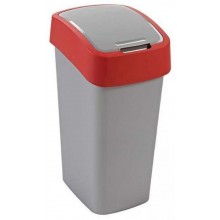 CURVER FLIP BIN 45L Kosz na śmieci 65,3 x 29,4 x 37,6 cm srebrny/czerwony 02172-547