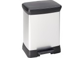 CURVER DECO BIN DUO 18L+10L Kosz do segregacji śmieci z pedałem srebrny 02165-582