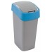 CURVER FLIP BIN 45L Kosz na śmieci 65,3 x 29,4 x 37,6 cm srebrny/niebieski 02172-734