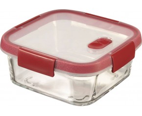CURVER SMART COOK 0,7 L Pojemnik szklany 15x15x7cm transparentny/czerwony 00115-472