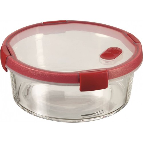 CURVER SMART COOK 1,2 L Pojemnik okrągły szklany 20x11cm transparentny/czerwony 00116-472