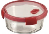 CURVER SMART COOK 0,6 L Pojemnik okrągły szklany 16x7cm transparentny/czerwony 00117-472