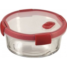 CURVER SMART COOK 0,6 L Pojemnik okrągły szklany 16x7cm transparentny/czerwony 00117-472