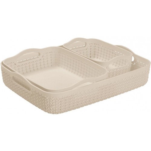 CURVER KNIT Zestaw tac 35,2 x 26,8 x 8,2 cm kremowy 00773-X64