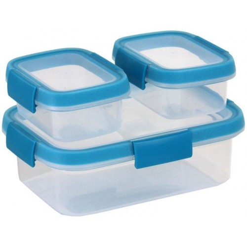 CURVER SMART FRESH 2x0,2L+1L Zestaw 3 pojemników 20x15x7cm transparent/niebieski 00992-284 CURVER SMART FRESH 2x0,2L+1L Zestaw 3 pojemników 20x15x7cm transparent/niebieski 00992-284