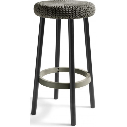 CURVER KNIT Taboret, stołek kuchenny 35 x 66 cm brązowo-szary 09024-X59