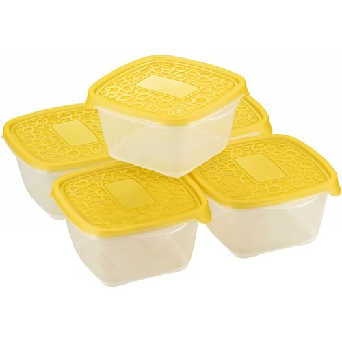 CURVER TAKE AWAY Zestaw pojemników 18 x 16 x 15 cm, 1,1 l, 5 szt żółty 00475-175