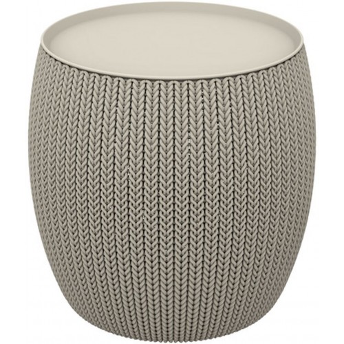 KETER KNIT Stolik ze schowkiem, 40,6 x 40,6 x 41,4 cm, piaskowy 17203083 KETER KNIT Stolik ze schowkiem, 40,6 x 40,6 x 41,4 cm, piaskowy 17203083