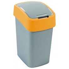 CURVER FLIP BIN 10L Kosz na śmieci 35 x 18,9 x 23,5 cm srebrny/pomarańczowy 02170-535