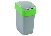 CURVER FLIP BIN 10L Kosz na śmieci 35 x 18,9 x 23,5 cm srebrny/zielony 02170-P80