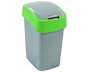 CURVER FLIP BIN 10L Kosz na śmieci 35 x 18,9 x 23,5 cm srebrny/zielony 02170-P80