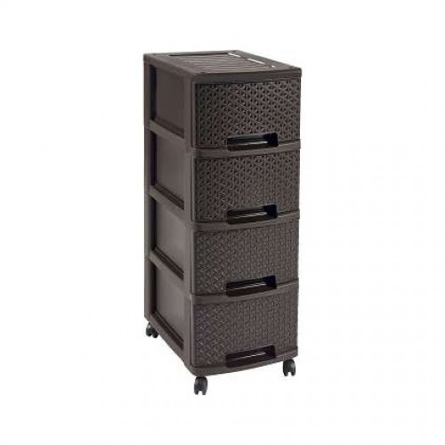 CURVER MY STYLE Regał z 4 szufladami, 26,4 x 67,5 x 35,1 cm, brązowy 00747-210