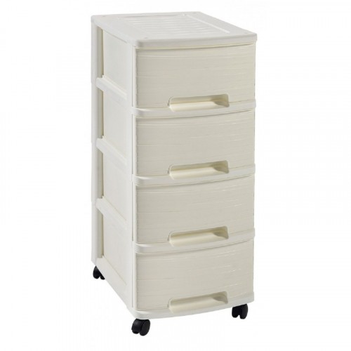 CURVER MY STYLE Regał z 4 szufladami, 26,4 x 67,5 x 35,1 cm, kremowy 00747-885 CURVER MY STYLE Regał z 4 szufladami, 26,4 x 67,5 x 35,1 cm, kremowy 00747-885