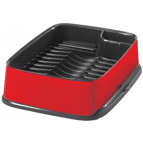 CURVER suszarka do naczyń prostokątna srebrno-czerwona 02332-P52