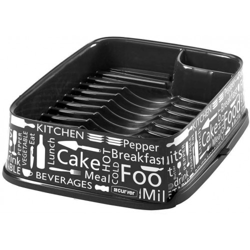 CURVER Suszarka do naczyń DECO kwadratowa, motyw kuchni 02332-S25