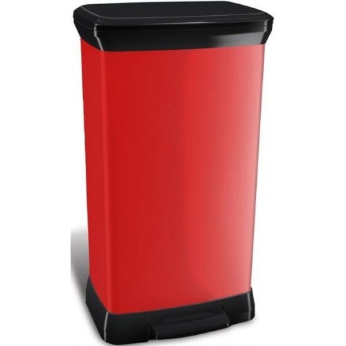 CURVER kosz na śmieci DECOBIN, 73 x 39 x 29 cm, 50l, czerwony, 02162-931