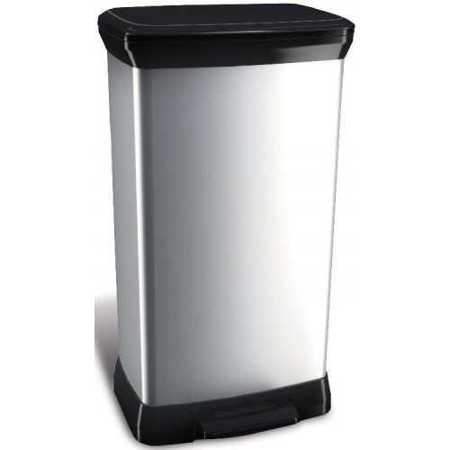 CURVER DECO BIN 50L Kosz na śmieci 39 x 29 x 73 cm srebrny 02162-582