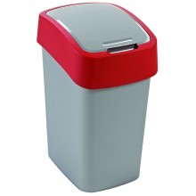 CURVER FLIP BIN 10L Kosz na śmieci 35 x 18,9 x 23,5 cm srebrny/czerwony 02170-547