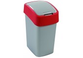 CURVER FLIP BIN 25L Kosz na śmieci 47 x 26 x 34 cm srebrny/czerwony 02171-547