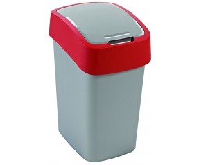 CURVER FLIP BIN 25L Kosz na śmieci 47 x 26 x 34 cm srebrny/czerwony 02171-547