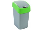 CURVER FLIP BIN 25L Kosz na śmieci 47 x 26 x 34 cm srebrny/zielony 02171-P80