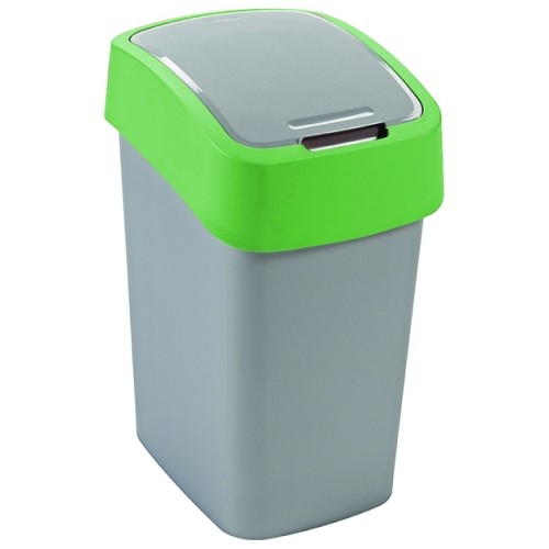 CURVER FLIP BIN 25L Kosz na śmieci 47 x 26 x 34 cm srebrny/zielony 02171-P80