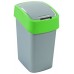 CURVER FLIP BIN 25L Kosz na śmieci 47 x 26 x 34 cm srebrny/zielony 02171-P80