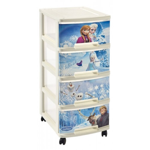 CURVER Regał Frozen 4 szuflady na zabawki 67,5 x 35,1 x 26,4 cm, 00066-F23