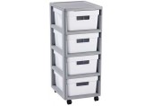 CURVER INFINITY 4x11L Regał z czterema szufladami 36 x 30 x 69 cm biały 04355-Y36