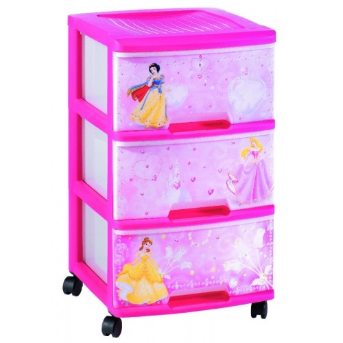 CURVER Regał z szufladami 3x20l Princess transparentny/różowy 06772-P01