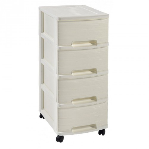 CURVER RIBBON regał, 4 x 10L szuflady, 26,4 x 67,5 x 35,1 cm, kremowy 00748-748