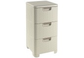 CURVER STYLE 3x14L Regał z szufladami 33 x 38 x 59,5 cm kremowy 06604-885