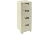 CURVER STYLE 4x14L Regał z szufladami 33 x 38 x 79 cm kremowy 06605-885